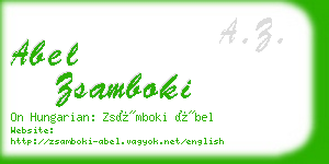 abel zsamboki business card